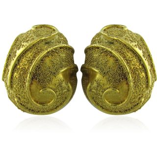 Elizabeth Gage 18K Gold Designer Funky Earrings 47g