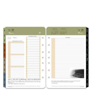 FranklinCovey Classic The 7 Habits Ring bound Daily Planner Refill Jan