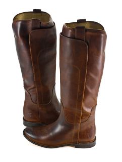 Frye Paige Tall Riding Boot Cognac Brown Leather Shoes 7 5 New