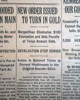  Order Pricing Henry Morgenthau Jr Coins 1933 Old NYC Newspaper