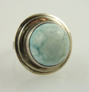  size see pitcures. Marked Fred Davis . A lovely pale turquoise stone