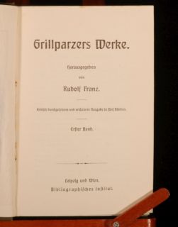 C1903 1905 5 Vol Grillparzers Werke Plays Rudolf Franz