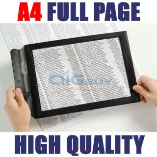 A4 Full Page Magnifier Large Magnifying Reading Glass UK