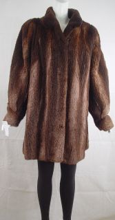 39 Plus Sz New Real Nutria Fur Classic ¾ Half Coat Outfitter Clothes