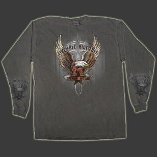 Upwing Eagle Live Free Ride Free Dyed LS T Shirt 3 Sizes to Choose