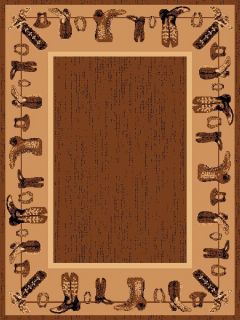Lodge Cowboy Boots Western Themed 5x8 Area Rug Carpet Great Gift Idea