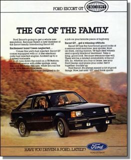 1982 Ford Escort GT Automobile Photo Car Ad