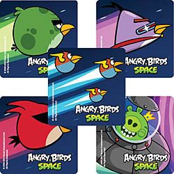 15 ANGRY BIRDS SPACE GAME Stickers Kids Party Goody Loot Bag Filler