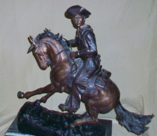 Vintage 1980s Frederic Remington Bronze Statue The Cowboy