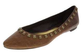 Jessica Simpson New Gane Brown Leather Pointed Toe Ballet Flats Shoes