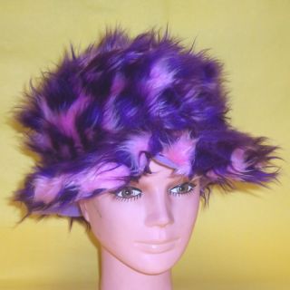 New Pink Purple Fuzzy Furry Hat Pimp Fake Fur Crazy Fun