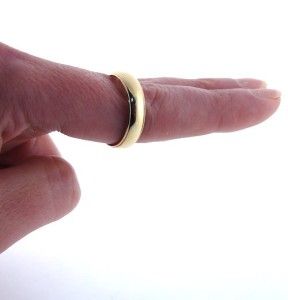 Mens 14k Yellow Gold Plain Rigid Endearment Wedding Band Fine Ring 5mm
