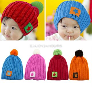 Cute Fashion Star Winter Baby Kids Knit Crochet Beanie Hat for