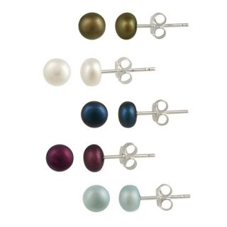 925 Silver Multi Color Freshwater Pearl Earrings 5