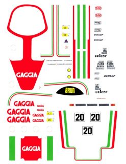 20 Gaggia Porsche 956 962 1 64th HO Scale Slot Car Decals