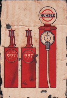 c1920s EARLY Humble Oil 997 Gas Pumps Ink Blotter Fragment   Vintage