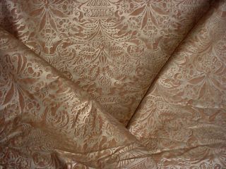 INCREDIBLE FORTUNY HANDPRINTED FLORAL DAMASK UPHOLSTERY Fabric