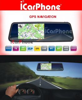 Rear View Mirror GPS Navigation Free Back Up Camera Car GPS Map in