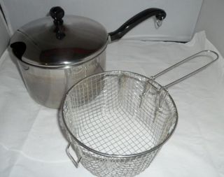 Farberware Classic Stainless Steel 4 Quart Saucepot with Fry Basket