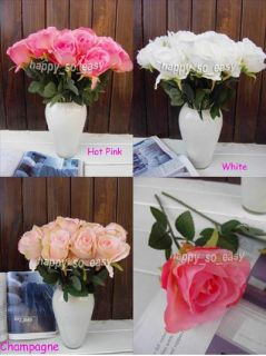 2pcs Artificial Hot Pink Rosebuds Flower Wedding Party Anniversary