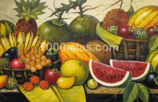 PHILIPPINE FRUITS 24x48 LUCKY PINOY Art Oil Painting FREE SHIP