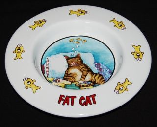 Gary Patterson 1996 Fat Cat Feeding Dish Bowl