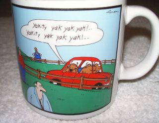 Gary Larson The Far Side Cows in Car Yakity Yak Coffee Cup Mug 1986