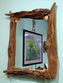 Driftwood Framed Mirror Agate Shell