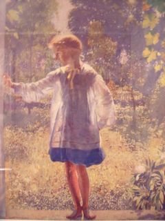 This is a gorgeous 1920s print by Daniel Garber, much listed New Hope