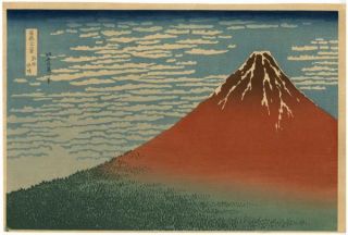 hokusai the red fuji from thirty six views of mount fuji date