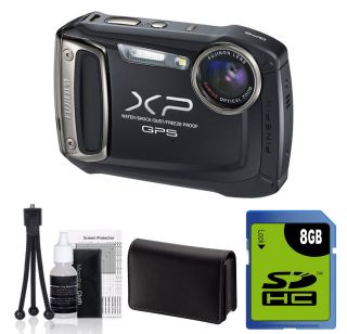 Fujifilm Finepix XP150 Waterproof Digital Camera GPS BLACK +8GB Kit