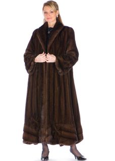 Full Length Mahogany Female Mink Coat Sz 12 Length 52