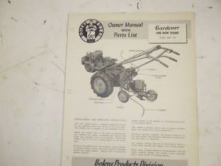 Original Bolens Gardener One Row Seeder Manual