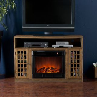 2012 Fairfax Media Weathered Oak Electric Fireplace Media 50 TV Stand
