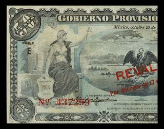 50 PESOS Banknote MEXICO REVOLUTION 1914   MEXICO CITY   EAGLE   Pick
