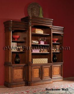 Vineyard Bookcase Wall Wood Home Office Furniture Napa Style Cherry
