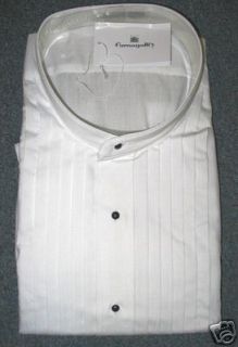 New White Fumagalli Banded Tuxedo Shirt 3XL 34 35