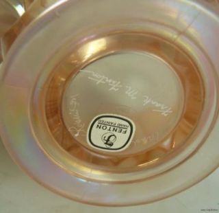 Frank Fenton Art Glass Champagne Satin Iridized Barred Ribbon Signed