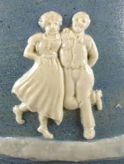 RARE Pottery Pisgah Forest Stephen Cameo Lamp 1930s Fiddlers Dancing