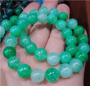 8mm Green Dragon Veins Agate Gems Loose Beads 15