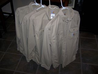Carhartt Khaki FR Flame resistant shirts FRS160 KHI Medium HRC2
