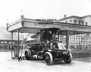 1915 Shell Oil Gas Station Truck Photo San Francisco CA