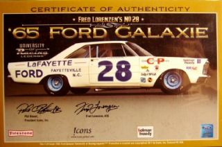 1965 Fred Lorenzen 28 1965 Ford Galaxie  not Autographed 1 24