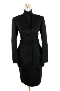 womens black GEOFFREY BEENE 2pc SKIRT SUIT wool career classic fitted