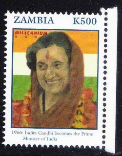 Zambia MNH Millennium 2000 Indira Gandhi PM of Ndia 1966