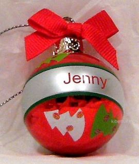 GANZ Christmas Tree Ornament Mini Ball Name JENNY Personalized Red 1 5
