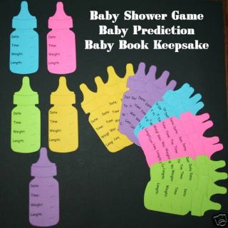 Cute Bright Baby Shower Game 25 Prediction Bottles