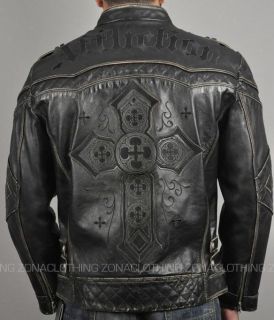 Affliction Gear Up Mens Biker Leather Jacket Motorcycle Cross Rock