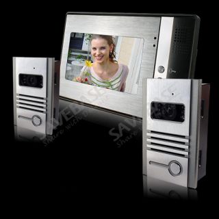 LCD Video Door Phone Intercom Kit 2 Outdoor Unit +1x 7 Indoor Unit