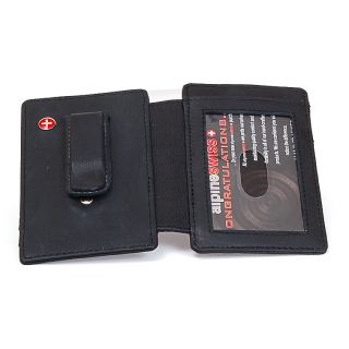  Money Clip Wallet Bi Fold Card Case Front Pocket ID Window 6 Cards
